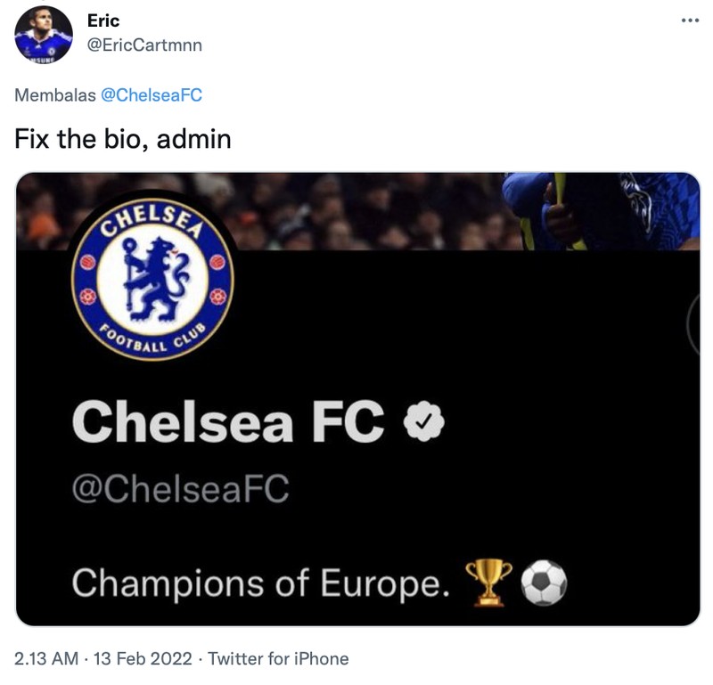 Chelsea baru saja menjuarai Piala Dunia Antarklub hingga linimasa dipenuhi fans London Biru.