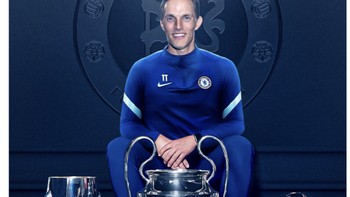 Belum lama menangani Chelsea, Thomas Tuchel sudah mempersembangkan tiga gelar berharga. Kini menatap final dengan juara Liga Europa, Villareal. Foto: Twitter