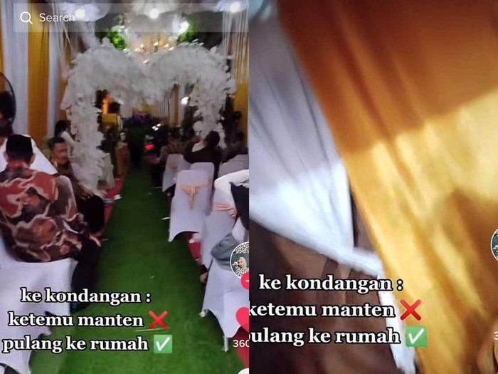 Foto ketika Eci ingin pulang ke rumahnya, terpaksa masuk ke acara pernikahan. Foto ketika Eci ingin pulang ke rumahnya, terpaksa masuk ke acara pernikahan.