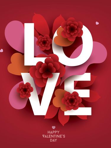 Kartu ucapan Valentine Happy Valentines Day vector background with hands holdind gift. Illustration in flat style