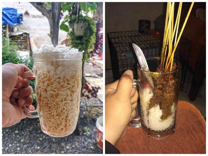 Bikin Ngakak! 5 Aksi Netizen Makan Pakai Gelas dan Kantong Plastik