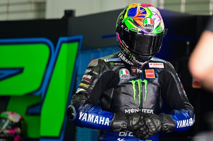 Monster Energy Yamaha MotoGPs Italian rider Franco Morbidelli takes part in the first day of the pre-season MotoGP winter test at the Sepang International Circuit in Sepang on February 5, 2022. (Photo by Ahmad Fadali / AFP)