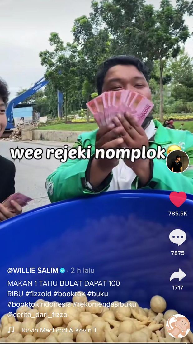 Tantangan Makan Tahu Bulat, Driver Ojol Ini Dapat Rp 1,8 Juta