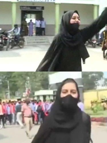 Foto Muskaa Khan, wanita berani yang memperjuangkan hijab di India.