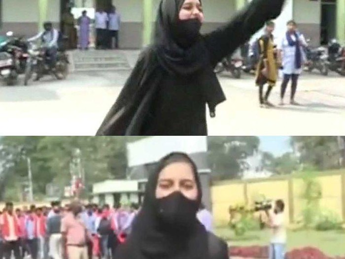 Foto Muskaa Khan, wanita berani yang memperjuangkan hijab di India.