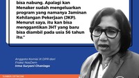 Anggota Komisi IX DPR dari Fraksi NasDem Irma Suryani Chaniago justru menyoroti hal lain. Yakni agar buruh dibudayakan untuk menabung. (Tim Infografis: Mindra Purnomo)