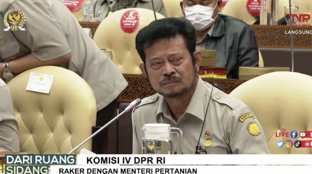 Rapat Kerja Komisi IV DPR dengan Menteri Pertanian, Syahrul Yasin Limpo Rapat Kerja Komisi IV DPR dengan Menteri Pertanian, Syahrul Yasin Limpo (Tangkapan Layar Youtube DPR RI)