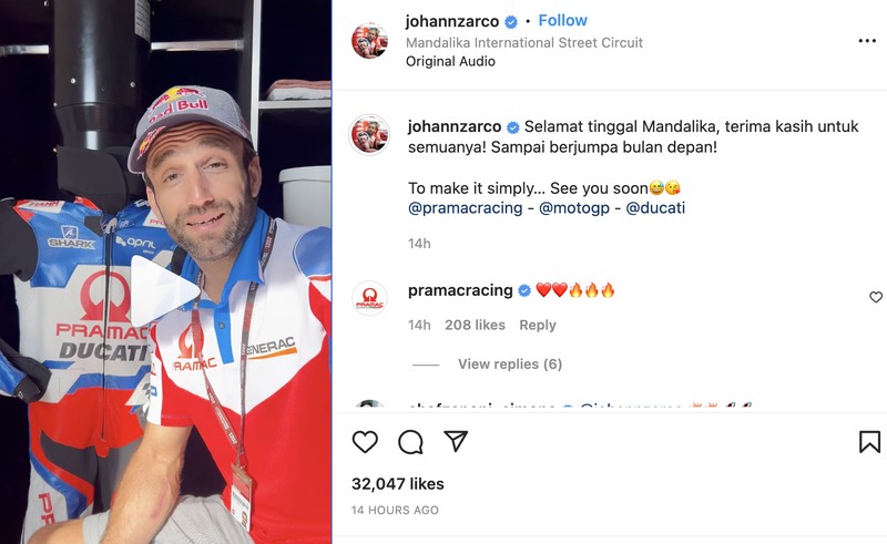 Rider MotoGP selamat tinggal