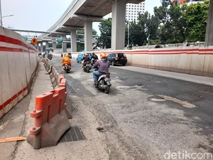 Tambalan Jl Rasuna Said Rusak Terus, Bina Marga DKI: Curah Hujan Masih Tinggi