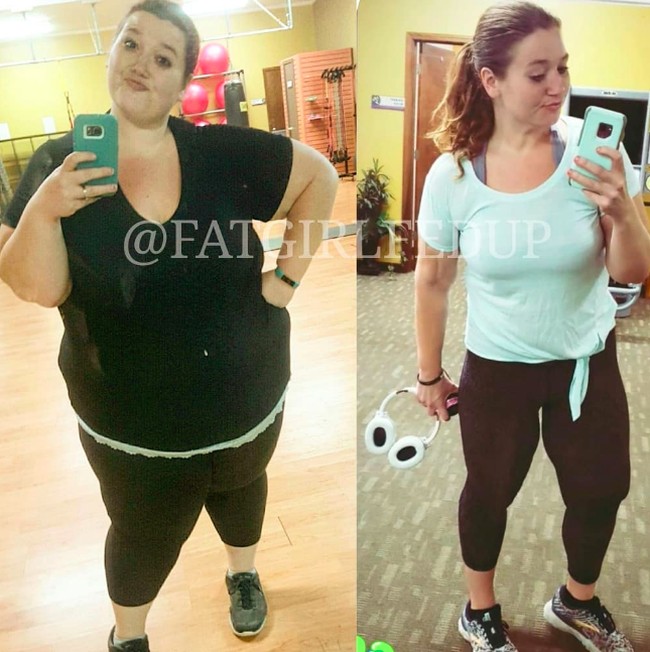 Berat badannya dari 219 kg menjadi 78 kg. Penurunan berat badan yang sangat drastis dan dia menjadi inspirasi banyak orang dalam diet. Foto: dok. Instagram/@fatgirlfedup