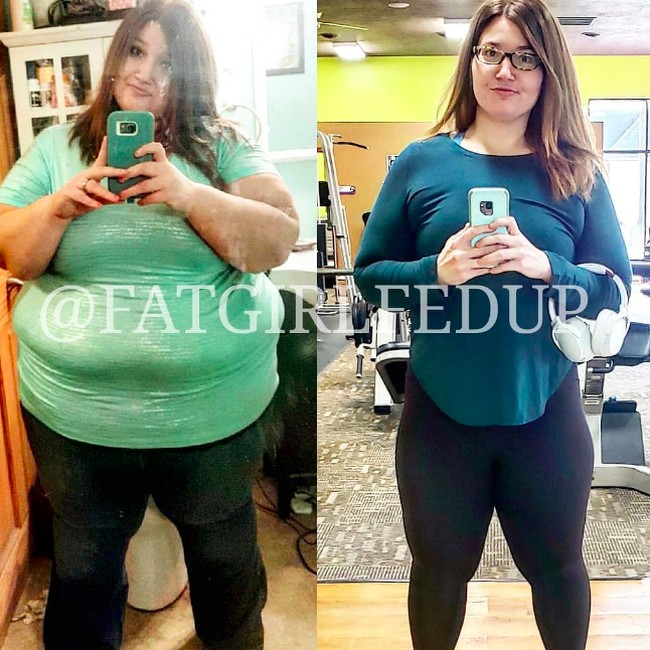 Setelah dua tahun diet, perubahan drastis terlihat pada tubuhnya. Dia berhasil menurunkan badan sebanyak 141 kg. Foto: dok. Instagram/@fatgirlfedup