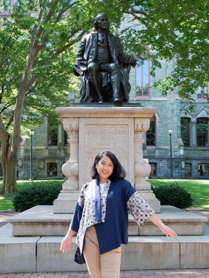 Astrid Novianti Hasanah berhasil merasakan pengalaman belajar di University of Pennsylvania (UPenn) Amerika Serikat selama 4 bulan melalui program IISMA batch 1