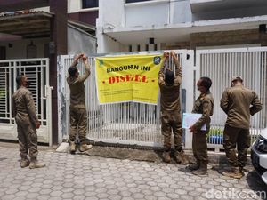 Puluhan Rumah Tak Ber-IMB di Kota Mojokerto Disegel Satpol PP