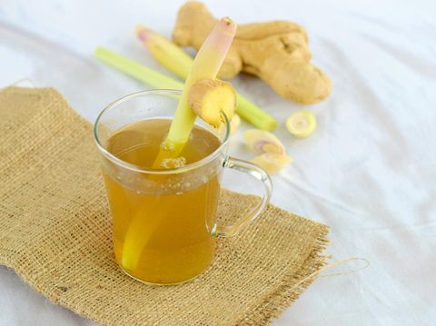 Hot ginger lemongrass tea