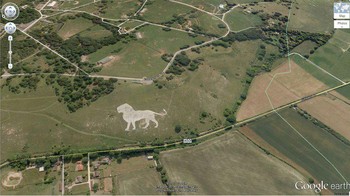 Gambar raksasa Liong King di Inggris. Foto: Dok. Google Earth