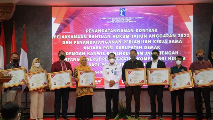 Kerjasama Kanwil Kemenkmham Jateng dengan sejumlah organisasi bantuan hukum, Rabu (16/2/2022).