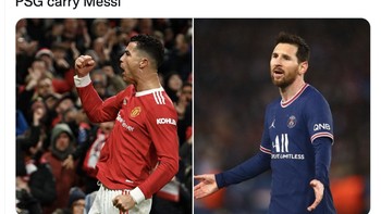 Ronaldo semalam menjadi pahlawan kemenangan Manchester United sehingga netizen ini menganggap Ronaldo lebih hebat dari Messi. Foto: Twitter