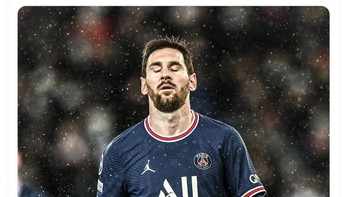 Media LEquippe menurut akun ini bahkan memberi rating 3 atas penampilan Messi semalam yang mengecewakan. Foto: Twitter