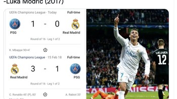 Namun PSG tak boleh lengah, bisa jadi mereka akan dihantam di kandang Madrid. Foto: Twitter