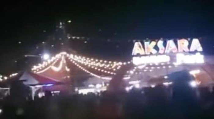 Screenshot video viral kerumunan di Aksara Park (dok. Istimewa)