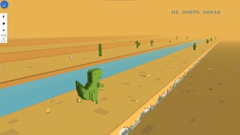 Sebenarnya konsep permainan 3d T-Rex Dino Chrome, senada dengan game Dinosaur sebelumnya. Hanya saja, visual yang ditawarkan cukup ciamik, dengan mengkombinasikan konsep 3D di dalamnya. Foto: (Google).
