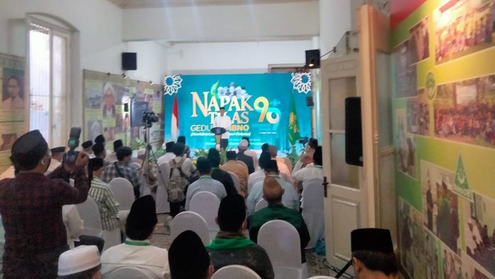 harlah nu di surabaya (ketum pbnu gus yahya) sekjen pbnu gus ipul dan walkot surabaya eri cahyadi
