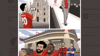 Liverpool berhasil mengalahkan AC Milan dan Inter Milan di San Siro dalam satu musim. Foto: Twitter