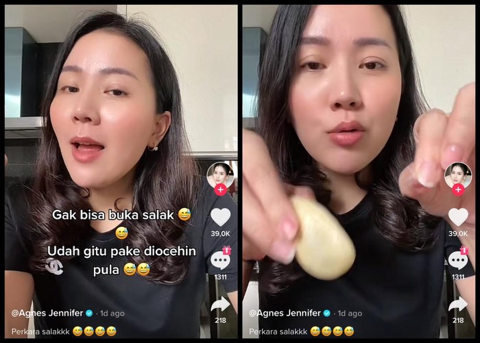 Agnes Jennifer Jawab Telak Netizen yang Tanya Soal Cara Buka Salak