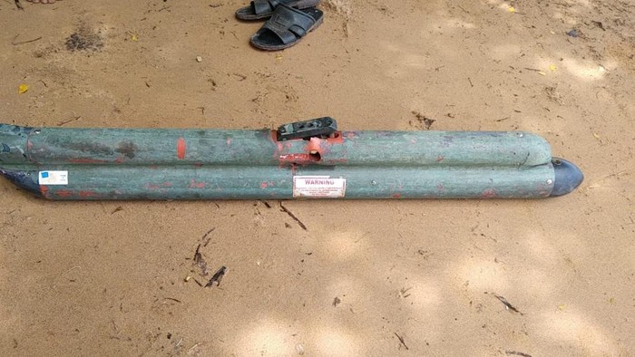 Benda mirip rudal ditemukan di laut Selayar Sulsel (Dok. Istimewa)