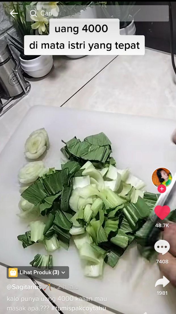 Emak-emak Ini Tunjukkan Lauk Masakan dengan Modal Rp 5.000