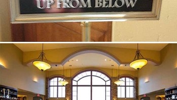 Ballroom di mana wanita yang pakai rok yang berdiri di situ dapat terlihat bawahan oleh orang-orang yang di bawah. Duh! Foto: Boredpanda