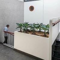 Rumah ini memang tidak memiliki lahan untuk taman. Namun, pemilik rumah memanfaatkan beberapa sudut untuk bercocok tanam. Seperti di lantai dua, tepatnya di pagar pembatas dekat tangga. Rumah pun terasa lebih hidup. (Foto: Instagram/@happynest.vn)