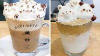 Penggemar kopi bisa menikmati secangkir kopi nikmat dengan latte art 3D ala barista. Bentuk latte art ini juga bisa disesuaikan dengan selera, ada boneka hingga kucing lucu.  Foto: Brightside