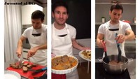 Legenda asal Argentina ini ternyata juga handal memasak. Meja marmer dengan gorden putih terlihat mengisi dapur di rumah Lionel Messi. Foto: Istimewa