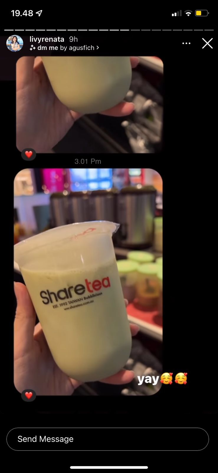 Livy Renata kerja di gerai boba