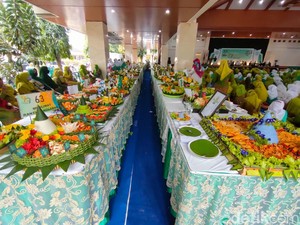 Ada Kreasi Tumpeng 99 Harlah NU di Kediri