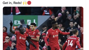 Akun Twitter Liverpool dengan bangga mengumumkan kemenangan tim itu dengan 3 gol dan raihan 3 poin, setelah sempat tertinggal dari Norwich City. Foto: Twitter