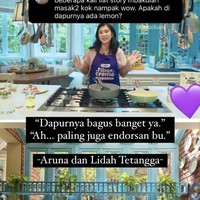 Inilah penampakan dapur Dian Sastrowardoyo yang aesthetic. Dia tak menutup jendela dengan gorden dan menghias dinding dengan piring cantik. Foto: dok. Instagram @biasalahanakmuda
