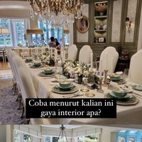 Semakin detail, akun Instagram @biasalahanakmuda juga memperlihatkan meja makan Dian Sastrowardoyo lainnya dengan interior mewah untuk perjamuan. Foto: dok. Instagram @biasalahanakmuda