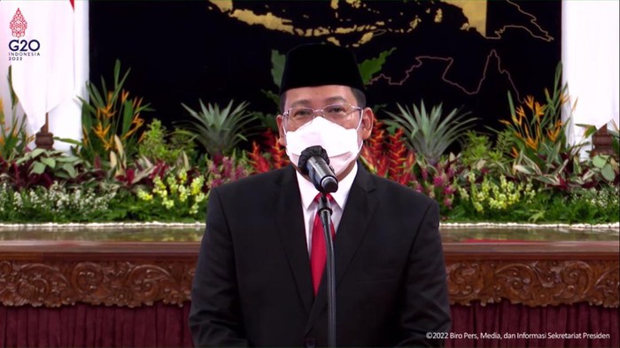 Arief Prasetyo Adi saat dilantik jadi Kepala Badan Pangan Nasonal/Youtube Setpres