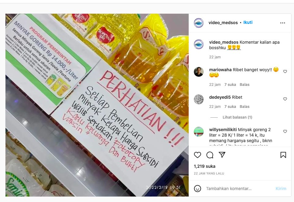 Beli Minyak Goreng Wajib Vaksin