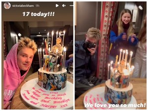 Cruz Beckham Rayakan Sweet Seventeen dengan Kue Bertema Billie EIlish