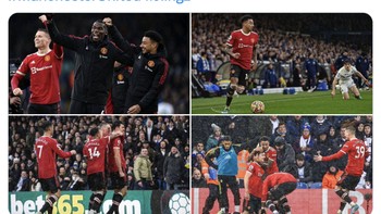 Jesse Lingard turut merayakan kemenangan MU di Twitter. Foto: Twitter