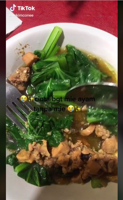 Mie ayam tanpa mie