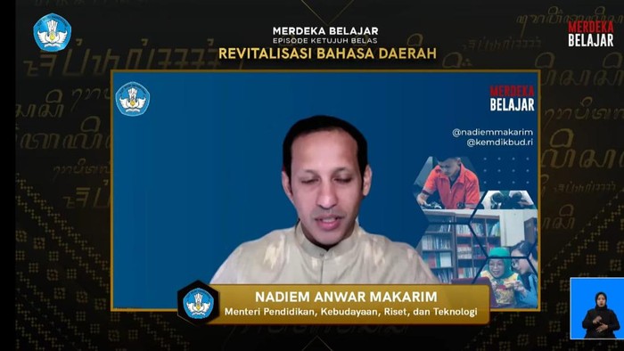 Nadiem Makarim luncurkan revitalisasi bahasa daerah