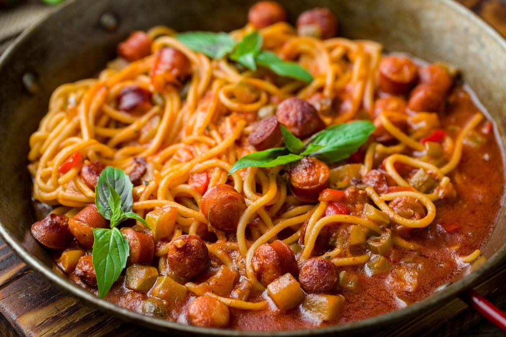 Resep Spaghetti Saus Tomat Sosis