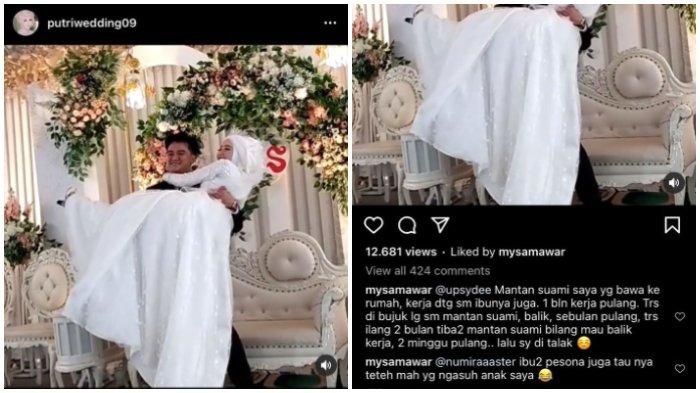 Tangkapan layar komentar Mawar AFI di akun MUA @putriwedding09.