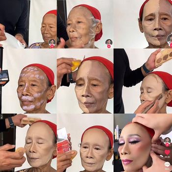 Viral nenek-nenek jadi tampil lebih muda pakai metode lakban.