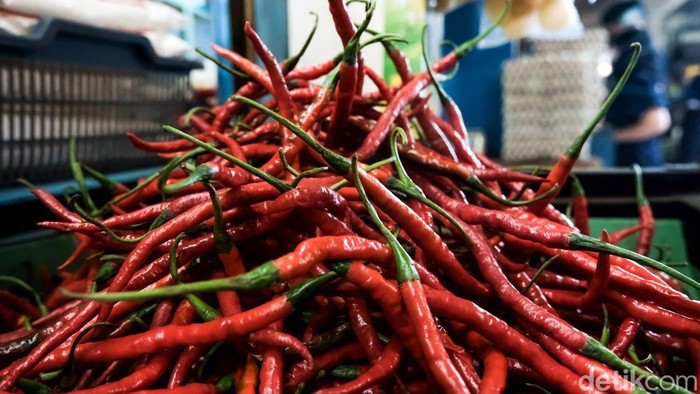 Ibu-ibu, Harga Cabai di Pasar Tradisional Lagi Naik Nih Harga cabai kriting dan rawit merah naik jadi Rp 50 ribu-Rp 70 ribu per kilogram di Pasar Jombang, Tangsel. Naiknya harga karena berkurangnya suplai dari daerah