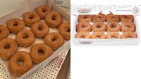 Kamu juga bisa mencicipi donat favorit Kylie Jenner nih! Ternyata ia suka Krispy Kreme varian original glazed yang manis enak.